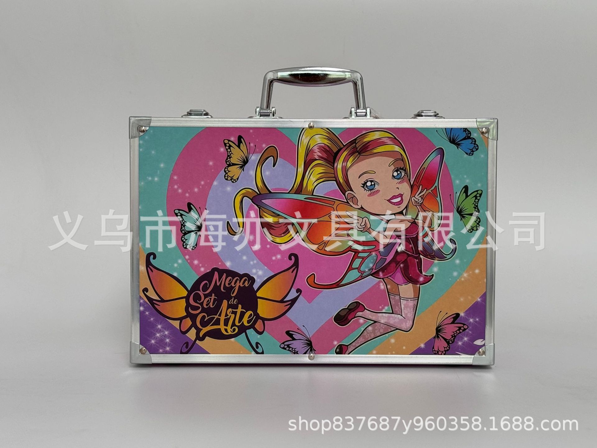 Set de arte infantil 145 piezas, estuche de aluminio de doble capa