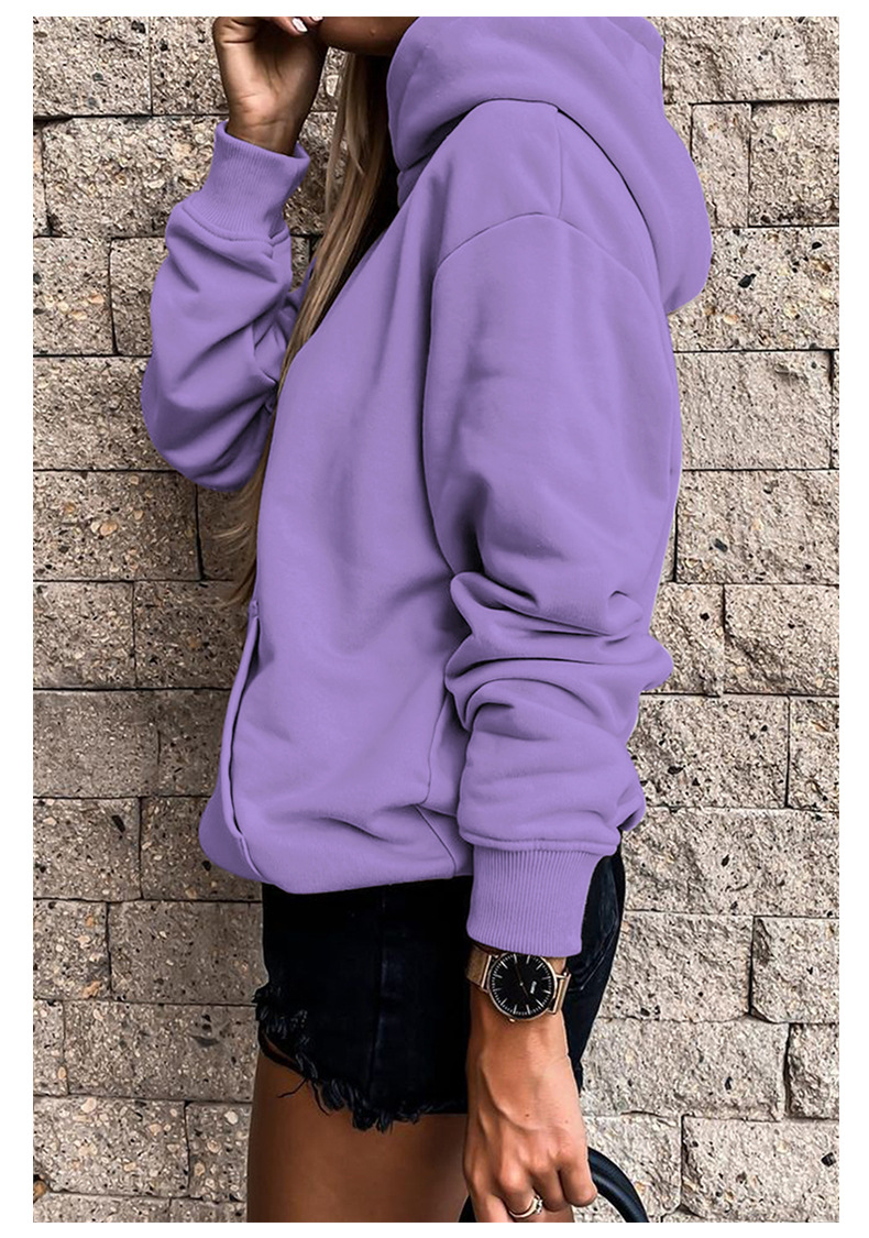 autumn and winter women s solid color with pockets hoodie nihaostyles wholesale clothing NSSI79476