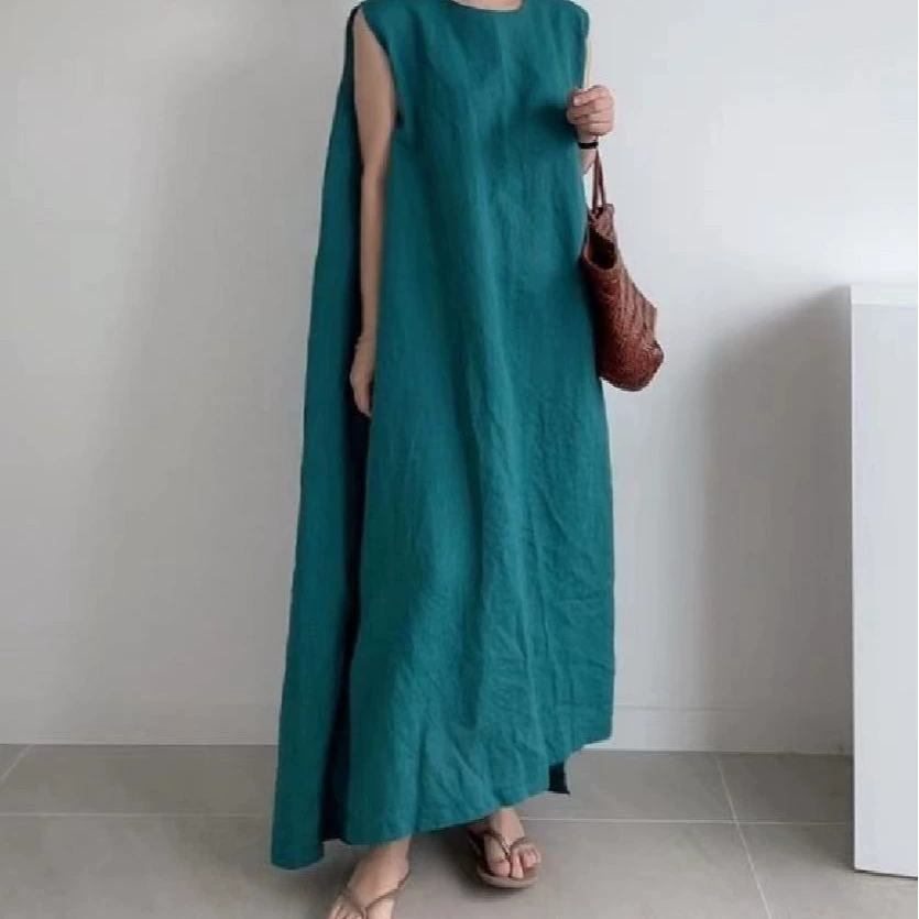 Минималистичный супер Свободный жилет в Корейском стиле Niche Design, длинное платье с разрезом в наличии