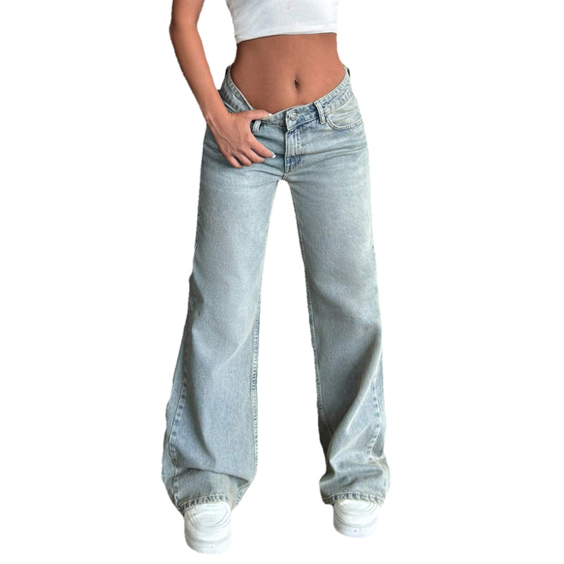 European and American Cross-Border Hot Girl Women's Wide-Leg Low-Waist Stretch Denim Pants Are Super Hot European and American Cross-Border Hot Girl Women's Wide-Leg Low-Waist Stretch Denim Pants Are Super Hot