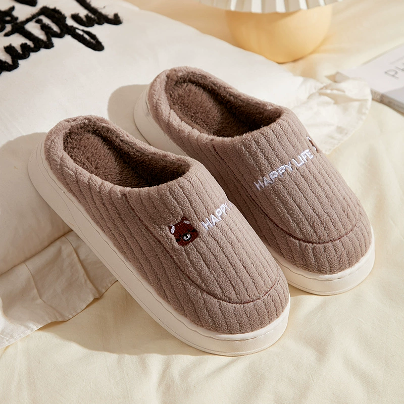Новые стильCotton тапочки 2025 для женщин, нескользящие, тёплые зимой, домашние хлопковые тапочки для мужчин