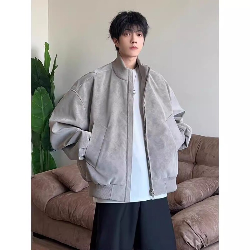 American Retro Short Jacket for Men and Women, Autumn High Street Trendy Brand Couple's Loose Versatile Harrington Sports Top American Retro Short Jacket for Men and Women, Autumn High Street Trendy Brand Couple's Loose Versatile Harrington Sports Top