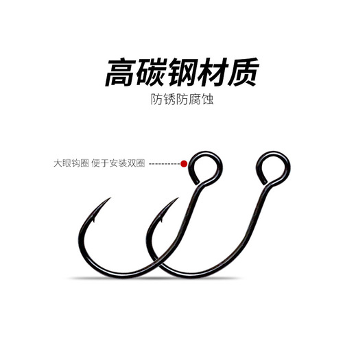 Bulk Circle Big Eye Walleye Hook Okinawa Gold S55M Lure Minnow VIB Iron Plate Single Hook Walleye Shiny Lure Single Hook
