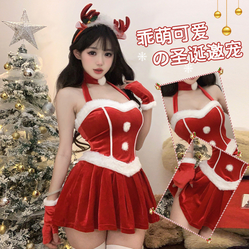 Damila Christmas costume women's velvet dress pure desire sexy female anchor performance costume Halloween stage costume