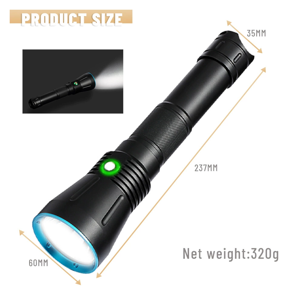 Светодиодный фонарик для дайвинга P70 желтый белый свет 3600lm Подводное освещение ловить рыбу ночной Дайвинг водонепроницаемый фонарик