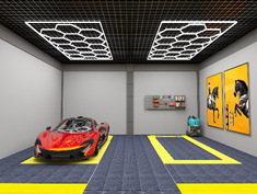 Sala de lavado de coches Estación de luz tienda de belleza led luz de techo de cristal chapado en película taller sin polvo tienda de 4S luz de la parrilla