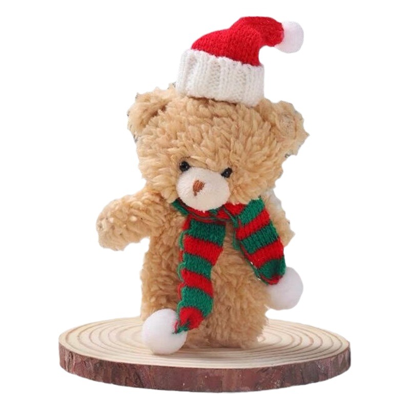Cyber Celebrant Christmas Bear Doll Teddy Bear Plush Bear Gift Costume Bag Keychain Pendant Baking Decoration