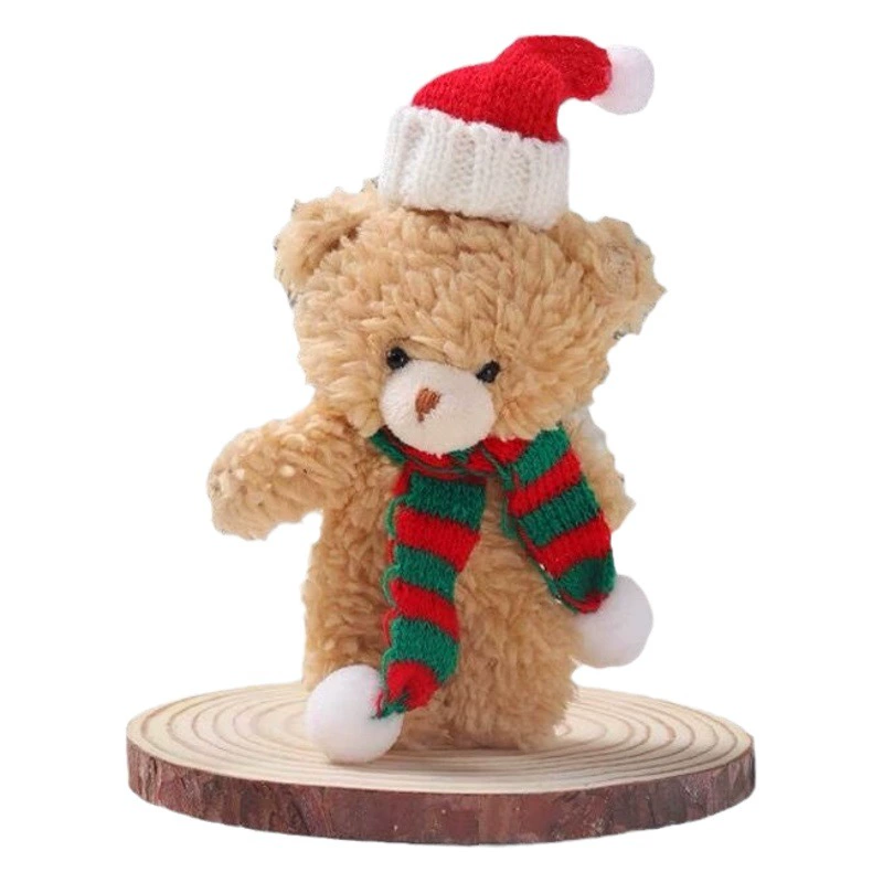 Чистый красный рождественский медведь кукла плюшевый медведь подарочный костюм сумка брелок подвеска выпечка украшения