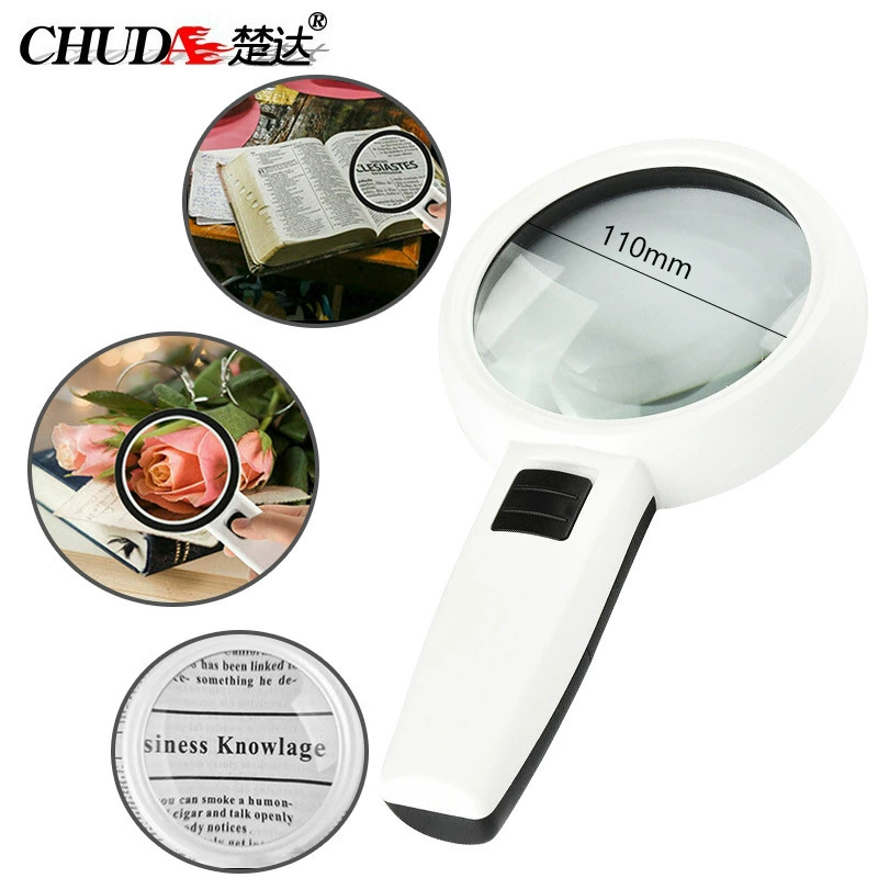Chuda 110 большая площадь пожилых людей чтение 3 светодиодная увеличительная стеклянная линза ручная увеличительная стеклянная бижутерия