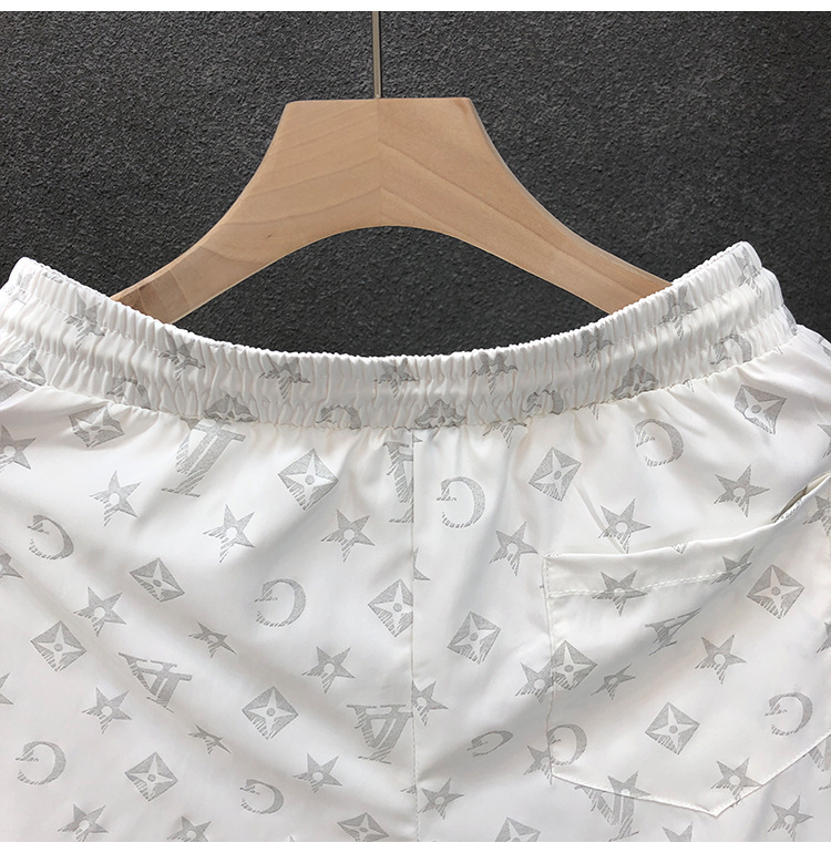 Men's Summer Sports Beach Pants Thin Trendy Loose Outer Wear Three Quarter Home Shorts_viptrois.com