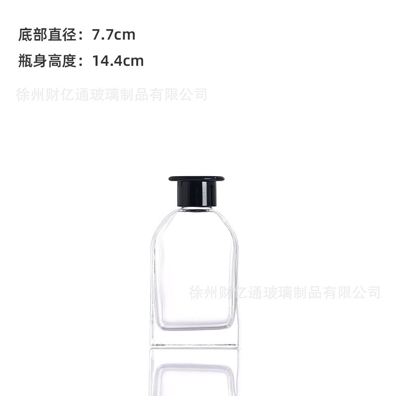 正方形のフラットボトルディフューザー無火籐アロマボトルホテルB&B香水ボトルバスルーム透明ガラス装飾品|undefined