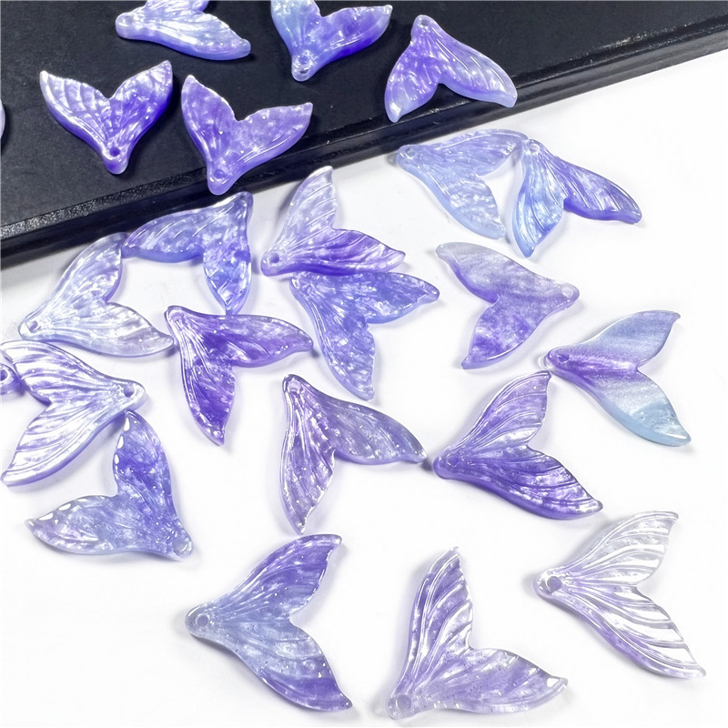 Yuqi High quality acetic acid 19 * 20mm fishtail fashion handmade diy pendant mobile phone pendant decoration accessories