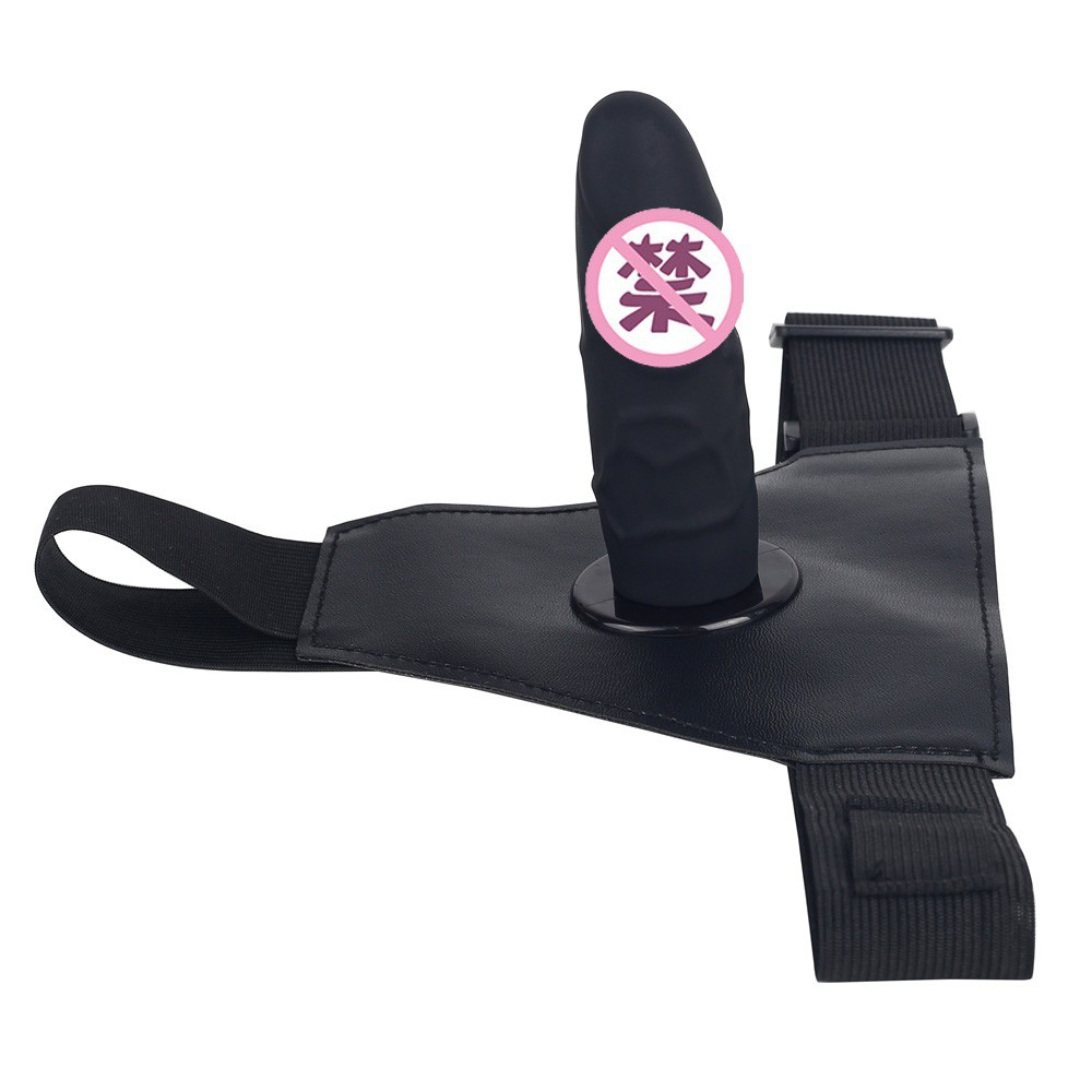Wearable Silicone Strap-on Pants with Detachable Penis, Black Adult Harness — detail image 4