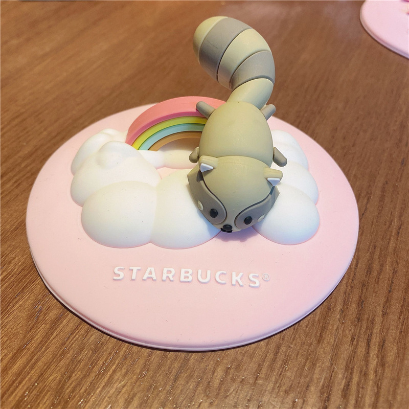 老虎硅胶杯盖咖啡杯防尘盖子卡通松鼠圆形杯盖陶瓷杯盖配件|undefined