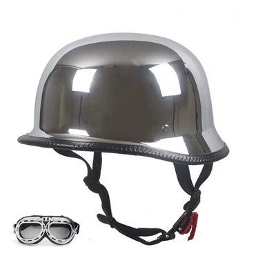 Motorcycle Safety Supplies – Cross-border Special for Electroplating Retro Battery - 8679-steel-helmet-with-electroplating-standard-goggles-m57-58cm