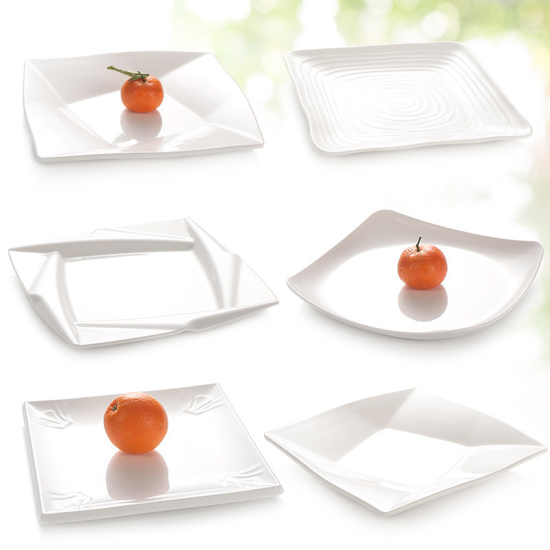 Melamine Plate Commercial Rice Plate White Snack Plate Fast Food Restaurant Hot Pot Dish Plate Tableware Set