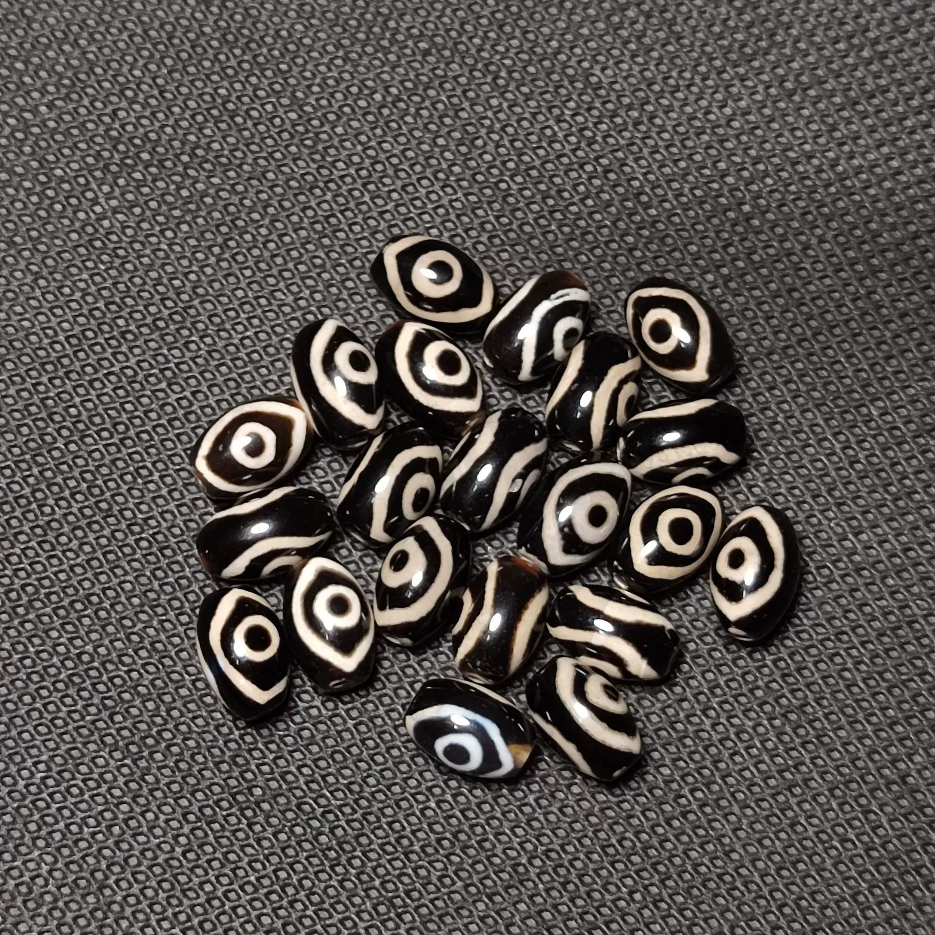 Тибетские глаза Будды и феникса черно-белые агатовые бусы Daru Daru в форме Daro мужские и женские ювелирные изделия