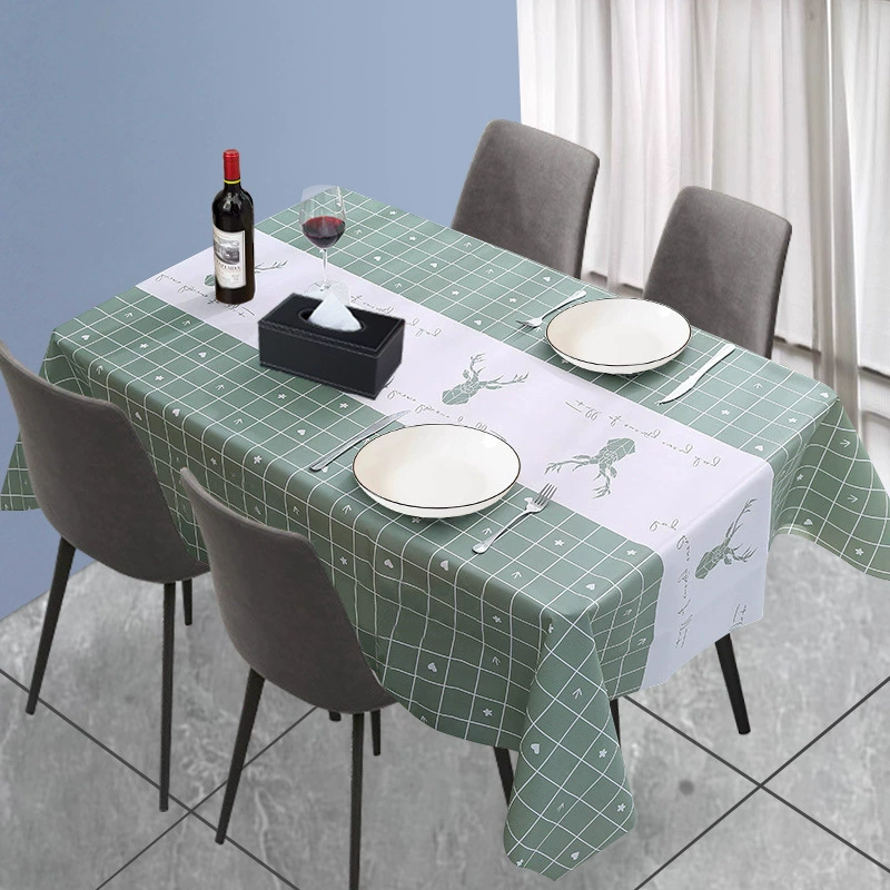 PEVA tablecloth, red Nordic check, oil-proof and waterproof, multiple sizes