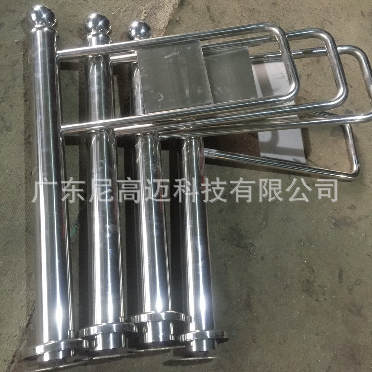 超市摆闸单向门进出口器入口匝手推禁行门不锈钢立柱挡闸导向通行