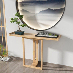 New Chinese Style Solid Wood Entrance Table Simple Modern Entrance Entrance Table Corridor Side Table End View Table Wall Side Table Narrow Table