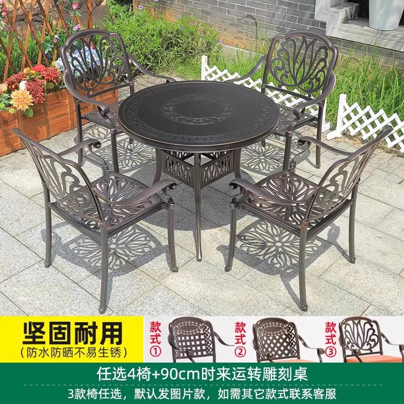 Elija 4 sillas para correr cuando 90cm, el escritorio de la mesa redonda no está ahuecado