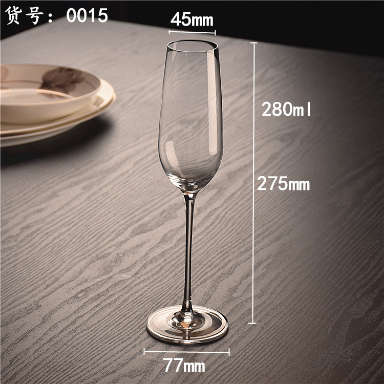 Taza de vidrio de cristal de champán taza de pie alto taza de vino espumante taza de vino caja de regalo set taza de vino taza de champán tulipán taza de pie alto