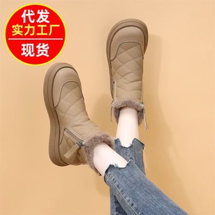 Source Manufacturer Fashionable and Versatile Outer Snow Boots for Women 2024 Winter All-In-One Thickeneded Short Boots Non-Slip Warm Cotton Shoes
