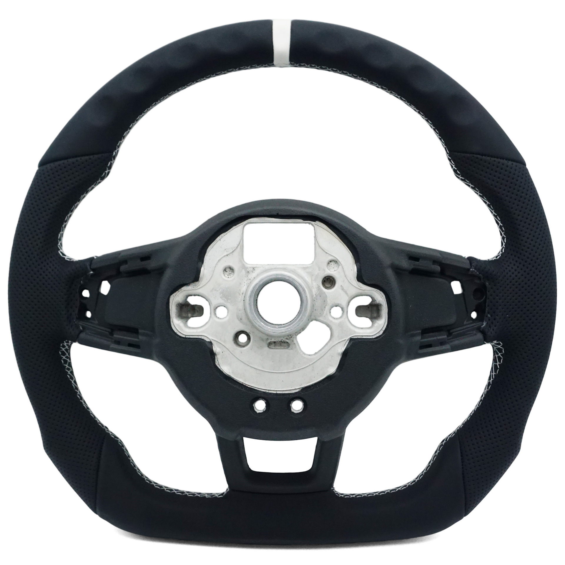 Suitable for Golf 7 Golf Mk7 Gti Rline Semi-Perforated White Stripe Steering Wheel with White Center Dial Base