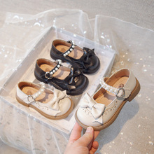 洛丽塔女童皮鞋2024年春秋季韩版珍珠儿童公主鞋浅口玛丽珍鞋童鞋