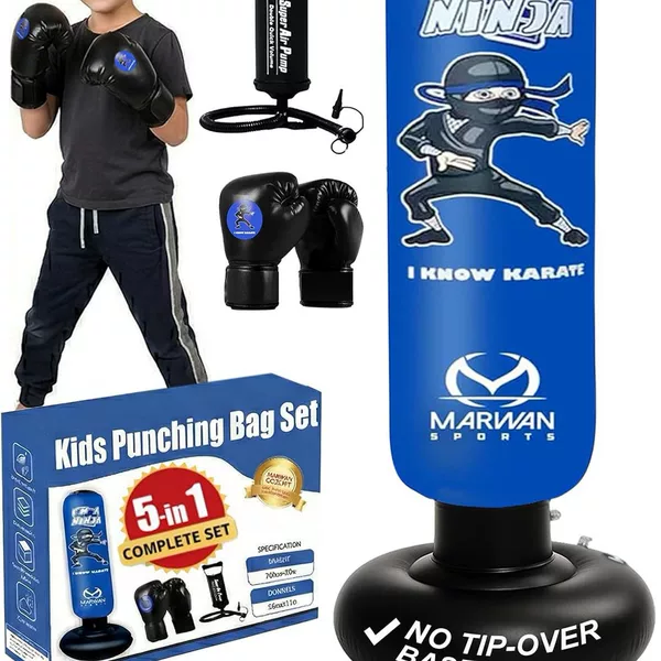 Marwan Sports Ninja Children's Boxing Bag – Inflatable Sensory Toy and Birthday Gift