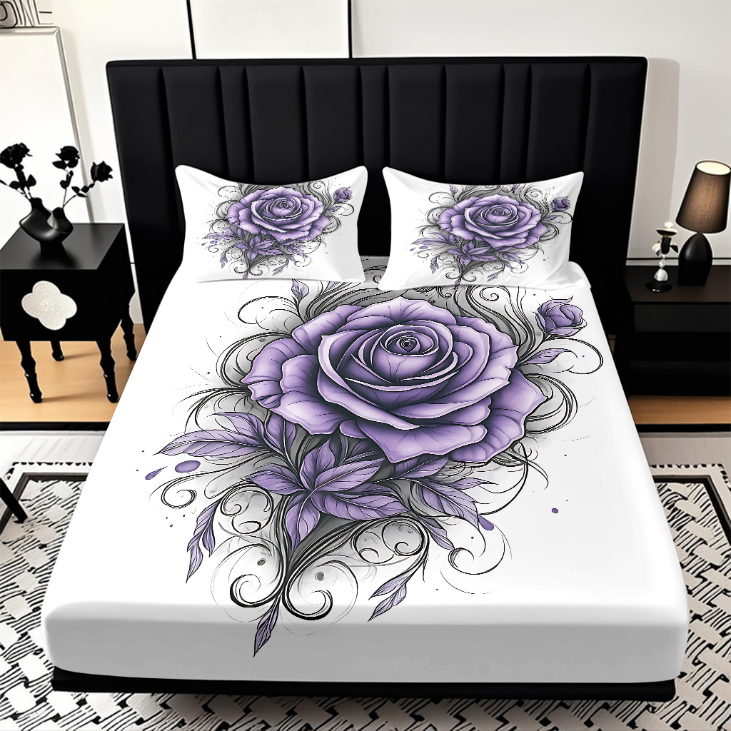 TEMU / JIT serie de flores de rosa multicolor 3D impresión digital set de cama para diseñar el fabricante de la fuente