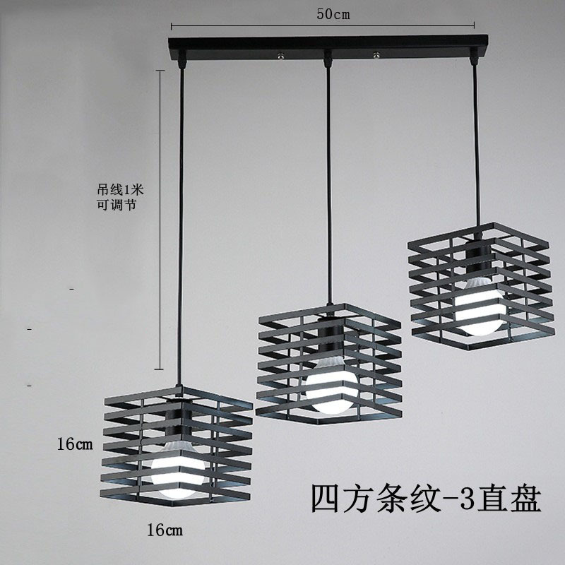 Araña de comedor, barra de bar simple moderna de tres cabezas, mesa de comedor creativa, dormitorio, personalidad, sala de estar, comedor, iluminación nórdica atmosférica