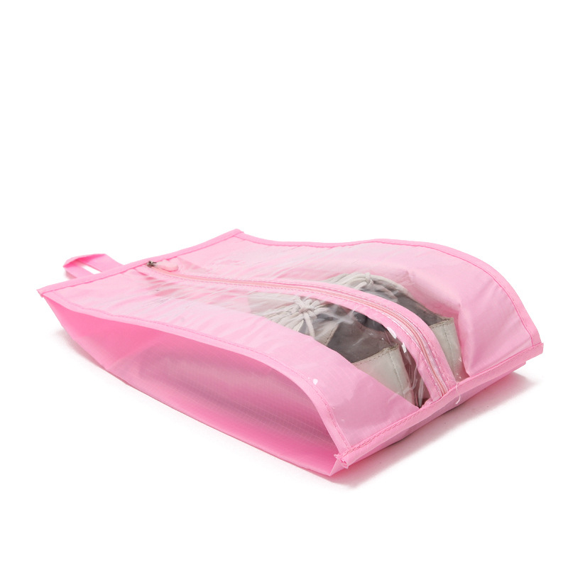 210D五分格手提袋 涤纶鞋子收纳袋 牛津布手拎鞋袋防尘袋拉链封口