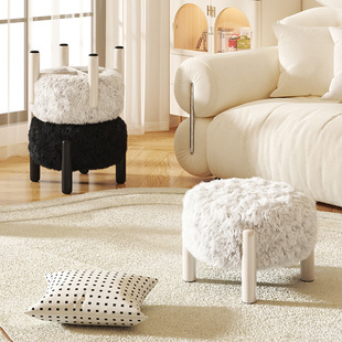 Shoe-Changing Stool at the Door, Home-Feeling Shoe-Changing Stool, Living Room, Cream-Style Entrance Hall, Mushroom Shoe Stool