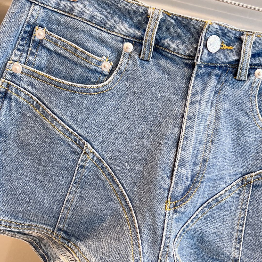 Title 3, Shorts jeans femininos com strass e tassel, par...