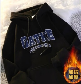 美式重磅连帽卫衣男女同款加绒加厚宽松oversize情侣休闲运动外套|undefined