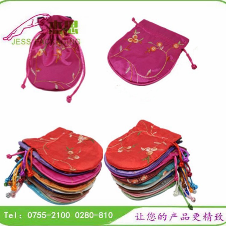 设计新款特色刺绣锦布佛珠手镯玉器手串珠宝束口袋量大从优