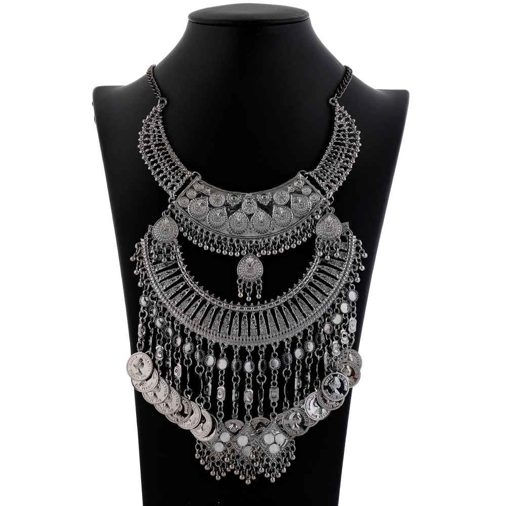 Women'S Gender Plating Design Retro Ethnic Style Tassel Coin Alloy Plating Women's Necklace