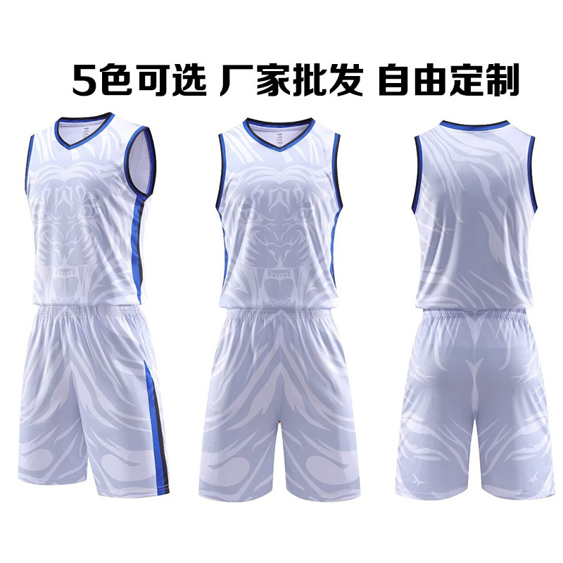 Wholesale cross-border competition training uniforms men's and women's LOGO printing basketball uniforms suit students adult