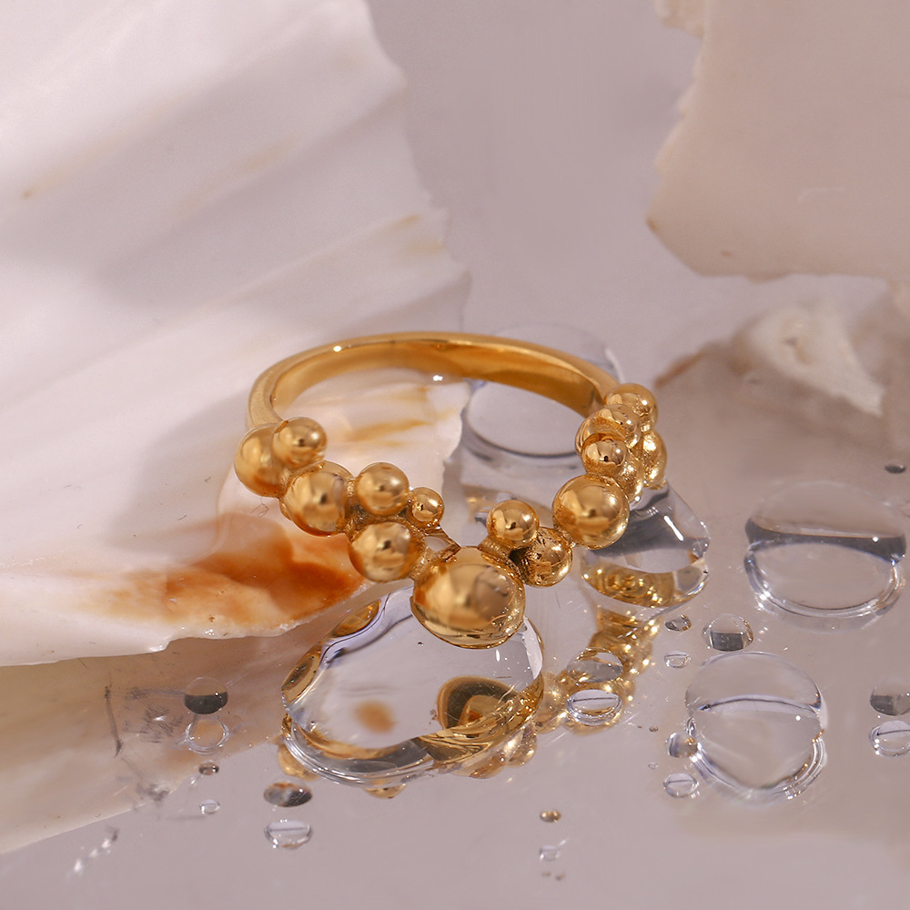 V-shaped Beads Stainless Steel Ring