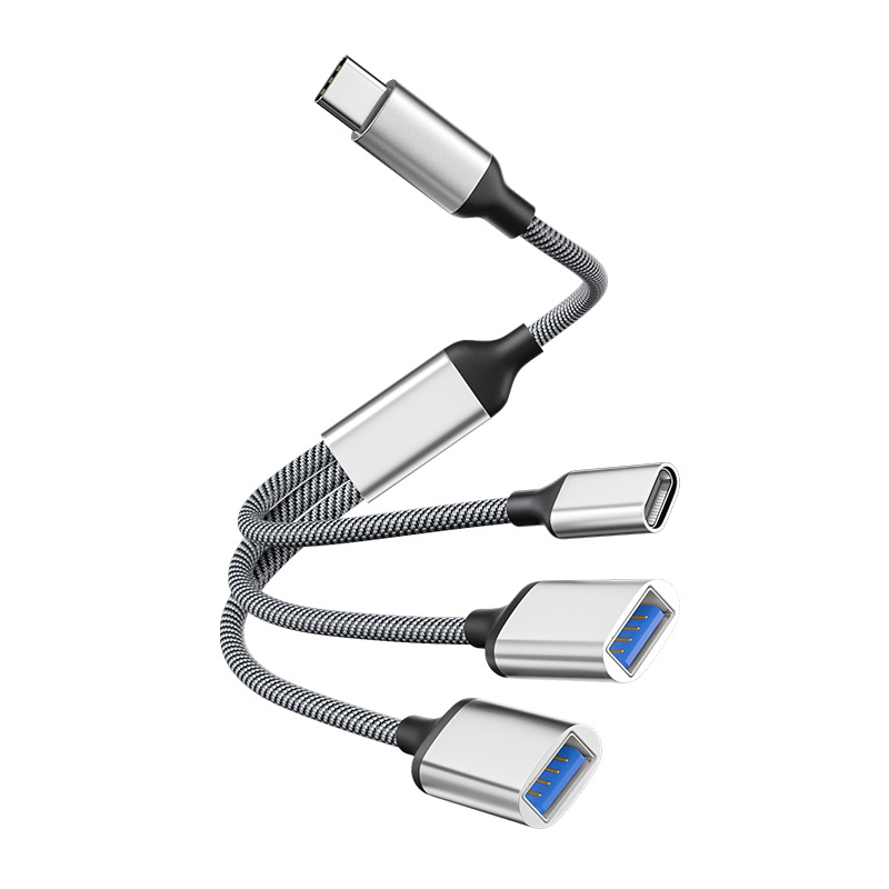 Type-c to usb one to three 10w (silver)