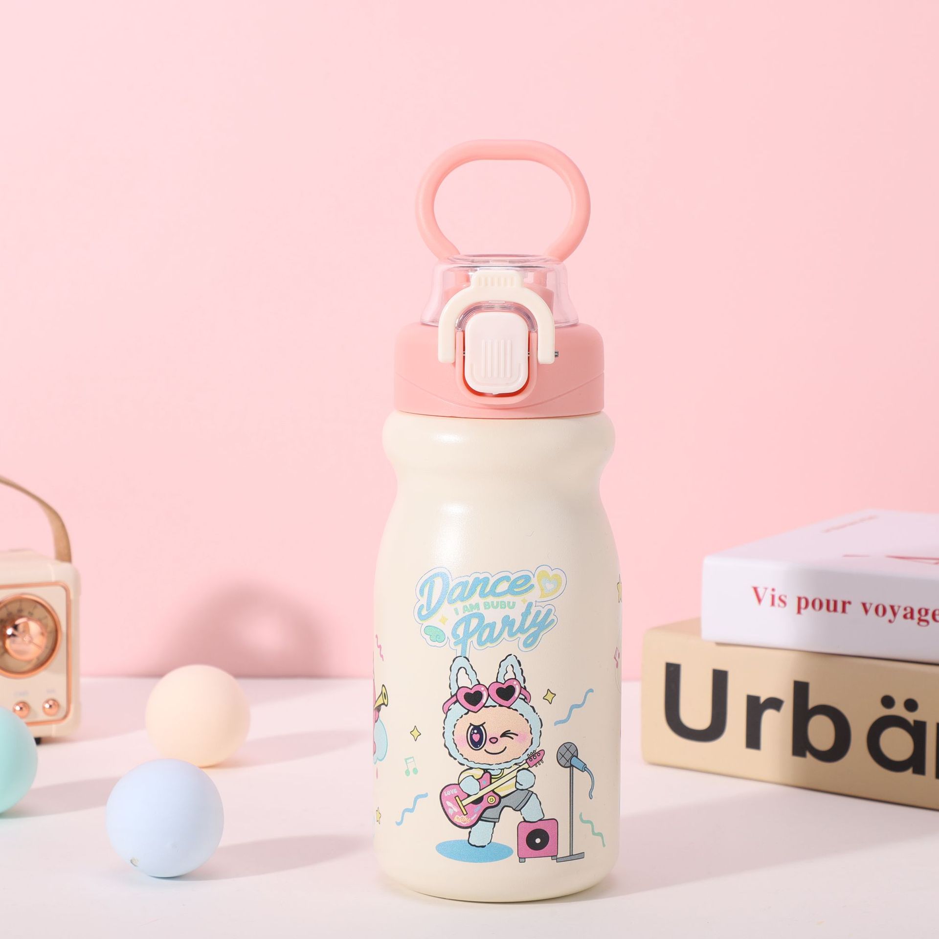 Outdoor Portable Handheld Straw Household Cartoon Cute Student Flip Lid Water 316 Stainless Steel Top Quality Insulated Cup_voghion.com