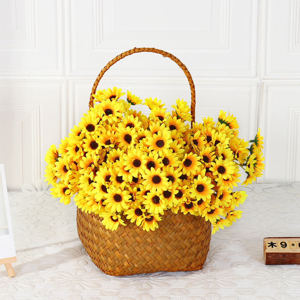 Simulated sunflower home hotel living room engineering flower bed scenery decoration wholesale 24 sunflowers