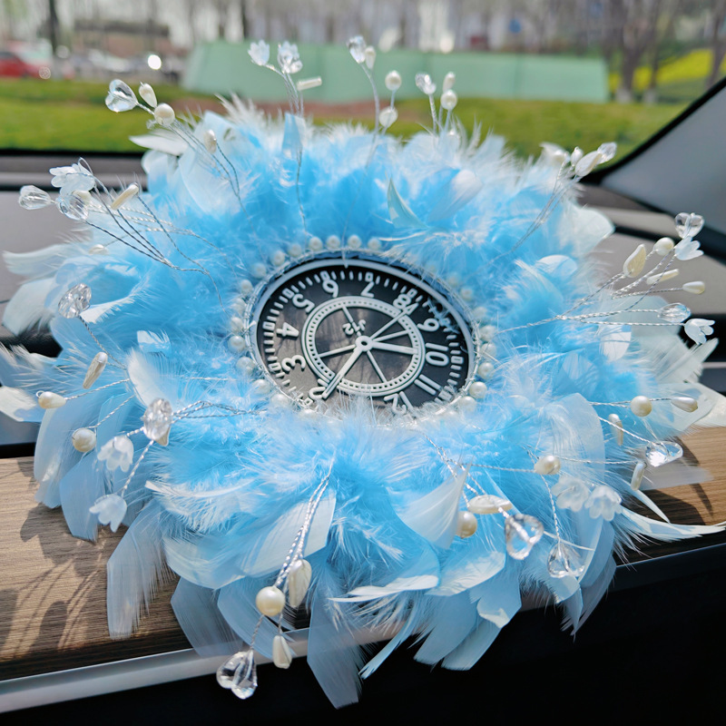 Watch Pearl Feather Anti-slip Mat Car Instrument Desk Mat Mao Mao Mat Car Ornament Mat Car Supplies Ladies