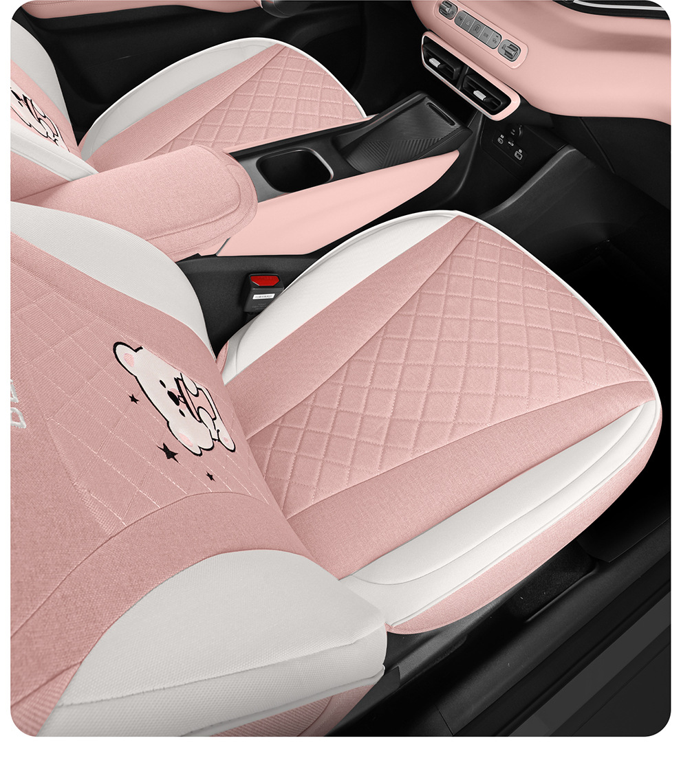 Byd Seagull 26 Models Special Linen Car Seat Covers, All-Season Breathable Seat Cushions, Full Fabric Seat Covers