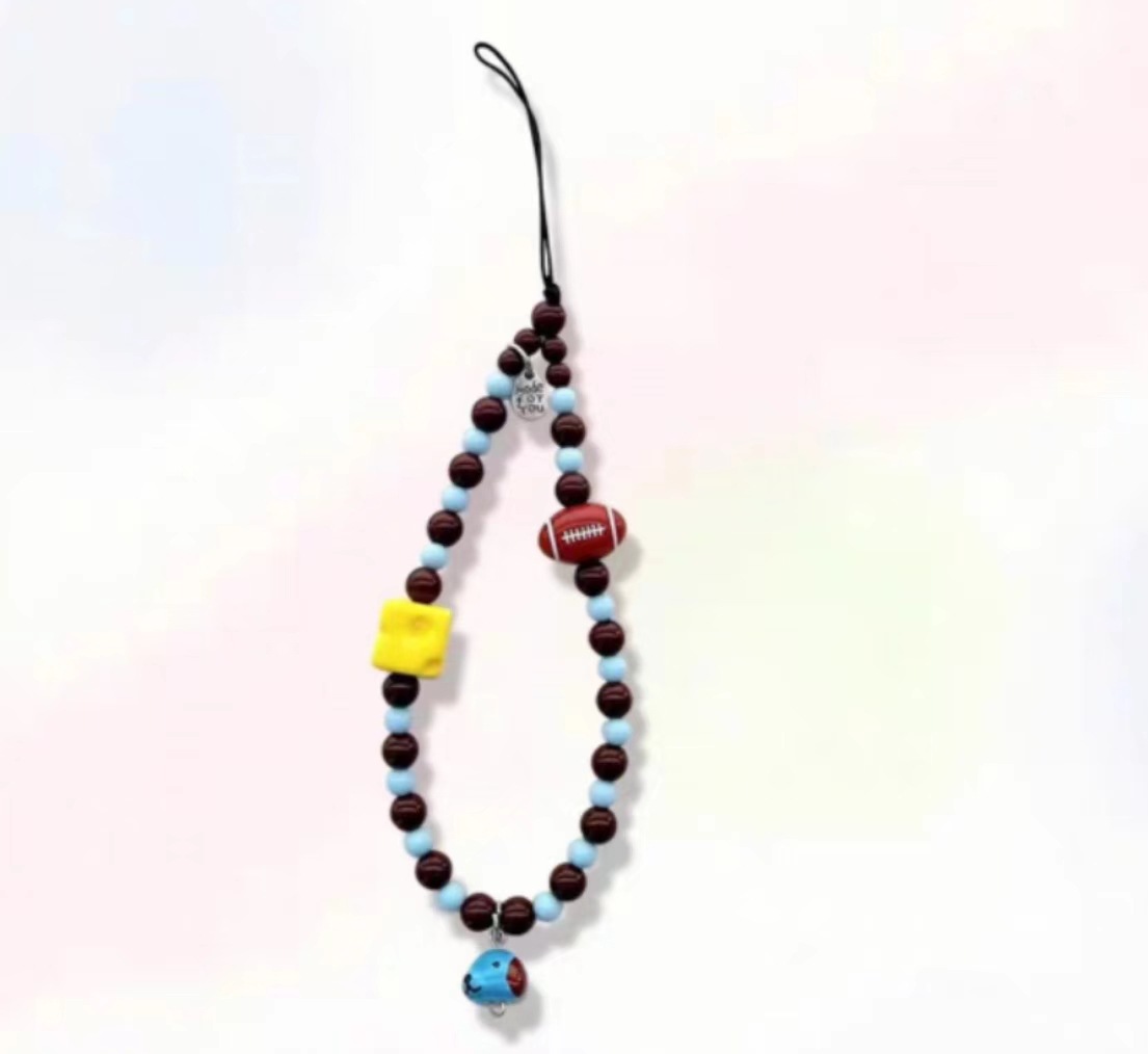Cadena de cuentas de perro azul de rugby