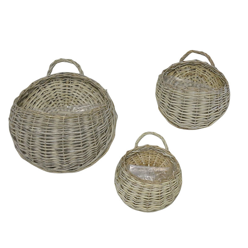 Cesta Colgante de Mimbre Tejida de Mimbre Hecho a Mano, Tejido para Pared y Jardín