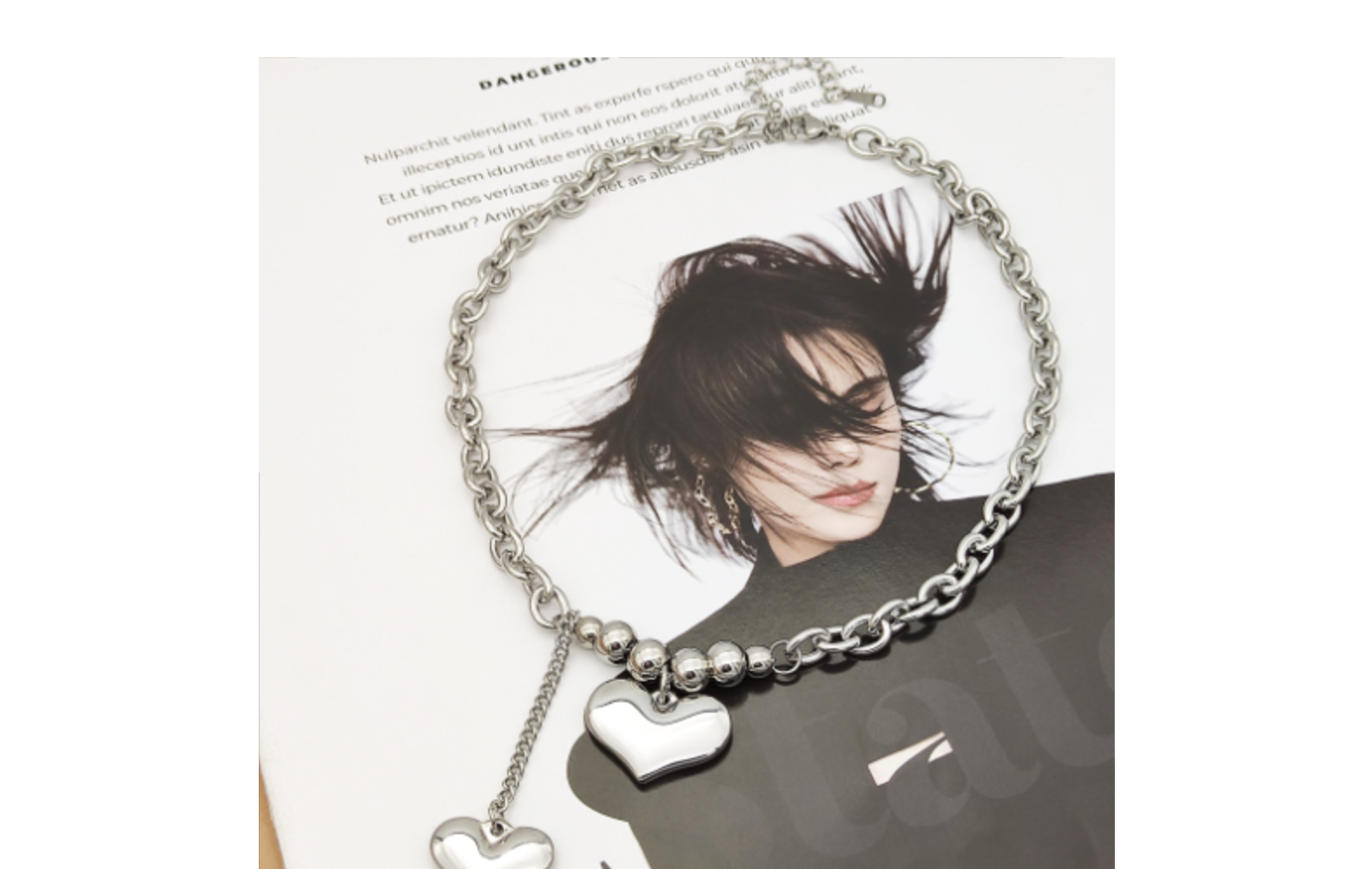 Women'S Gender Lady Heart Shape Titanium Steel Plating Pendant Necklace