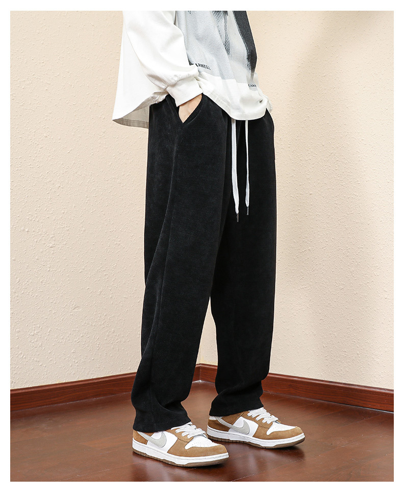 Men's Casual Straight-Leg Relaxed Corduroy Pants