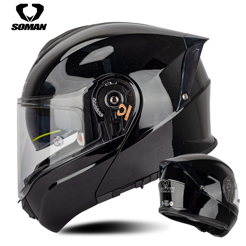 Nuevo SOMAN motocicleta casco de carreras de doble lente casco de exposición casco de equitación Cuatro Estaciones de la motocicleta circunferencia de la cabeza grande 965